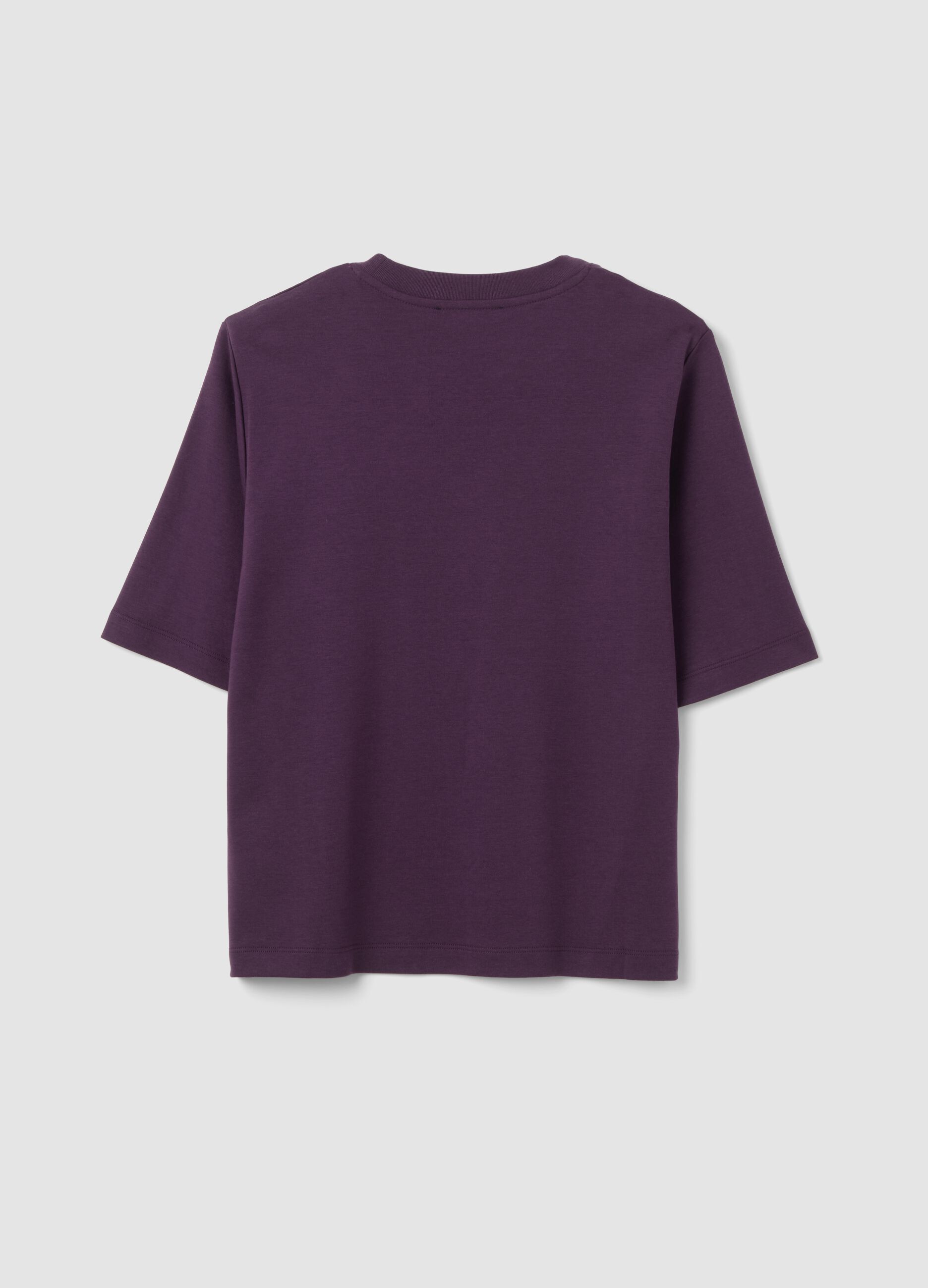 Purple boxy-fit T-shirt in a cotton-viscose blend