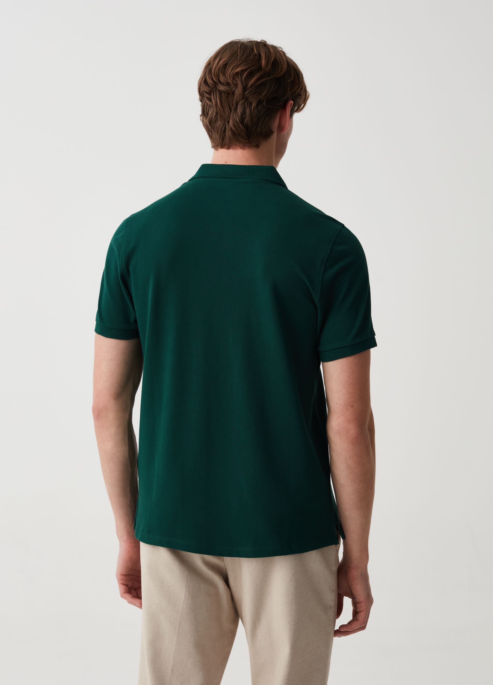 Organic cotton pique polo shirt