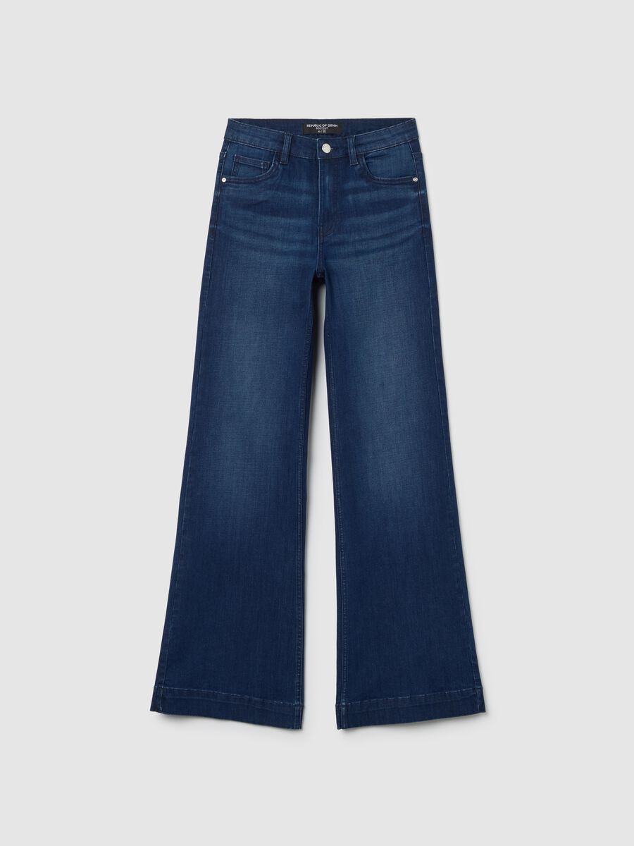Jeans bootcut in misto cotone blu_4
