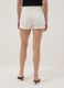 White pure cotton denim shorts_2
