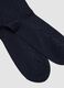 Navy blue long socks in stretch cotton_2