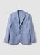 Sky-blue pure linen blazer_0