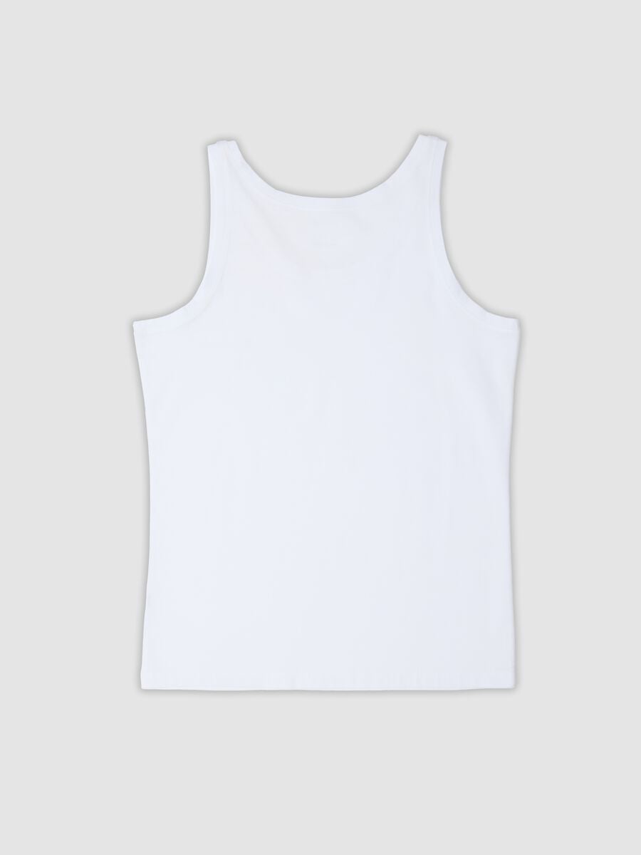White mercerised pure cotton crew-neck vest_2