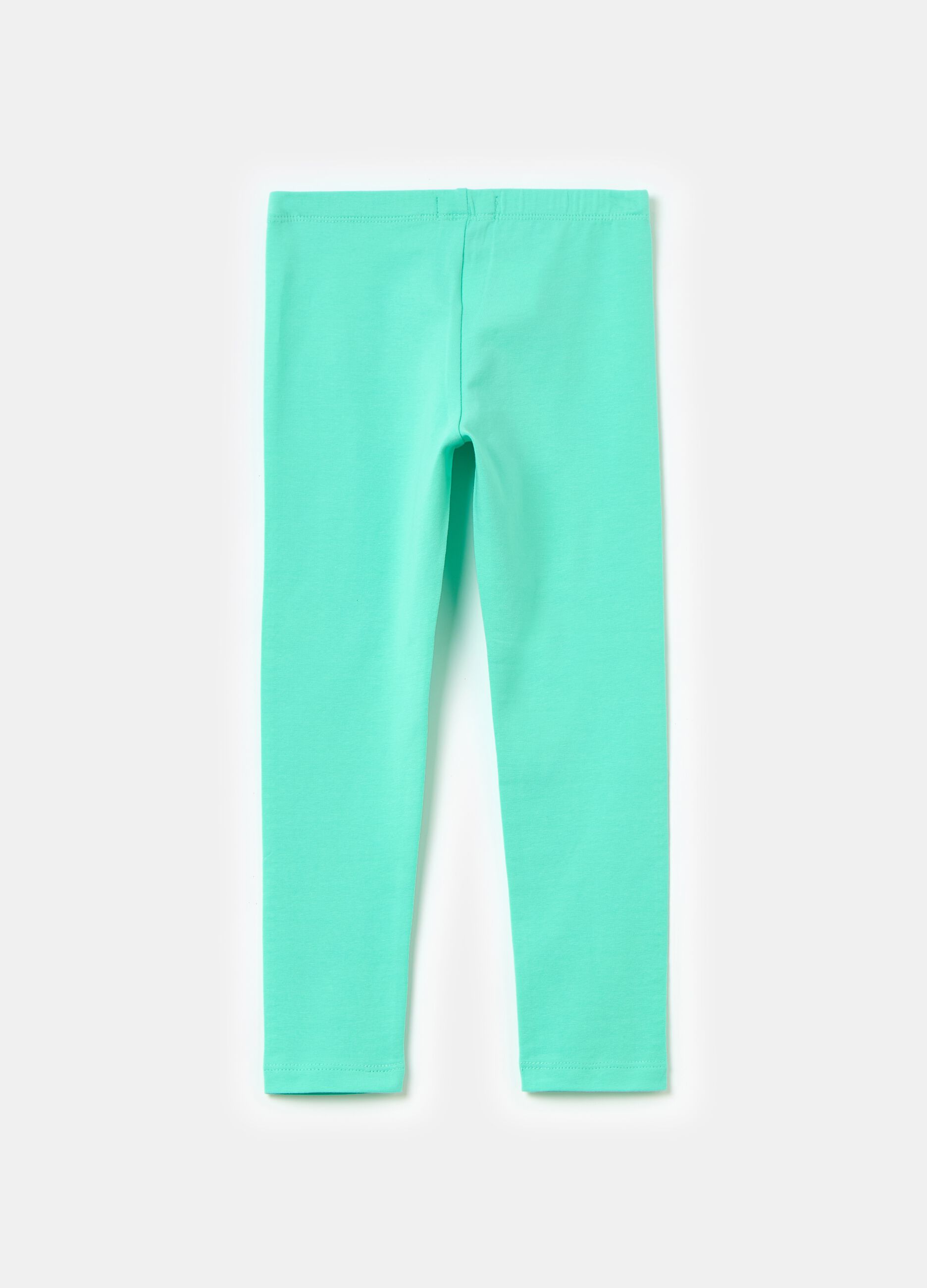 Leggings in cotone stretch con strass