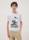 Boys' white pure cotton t-shirt regular fit with print_0