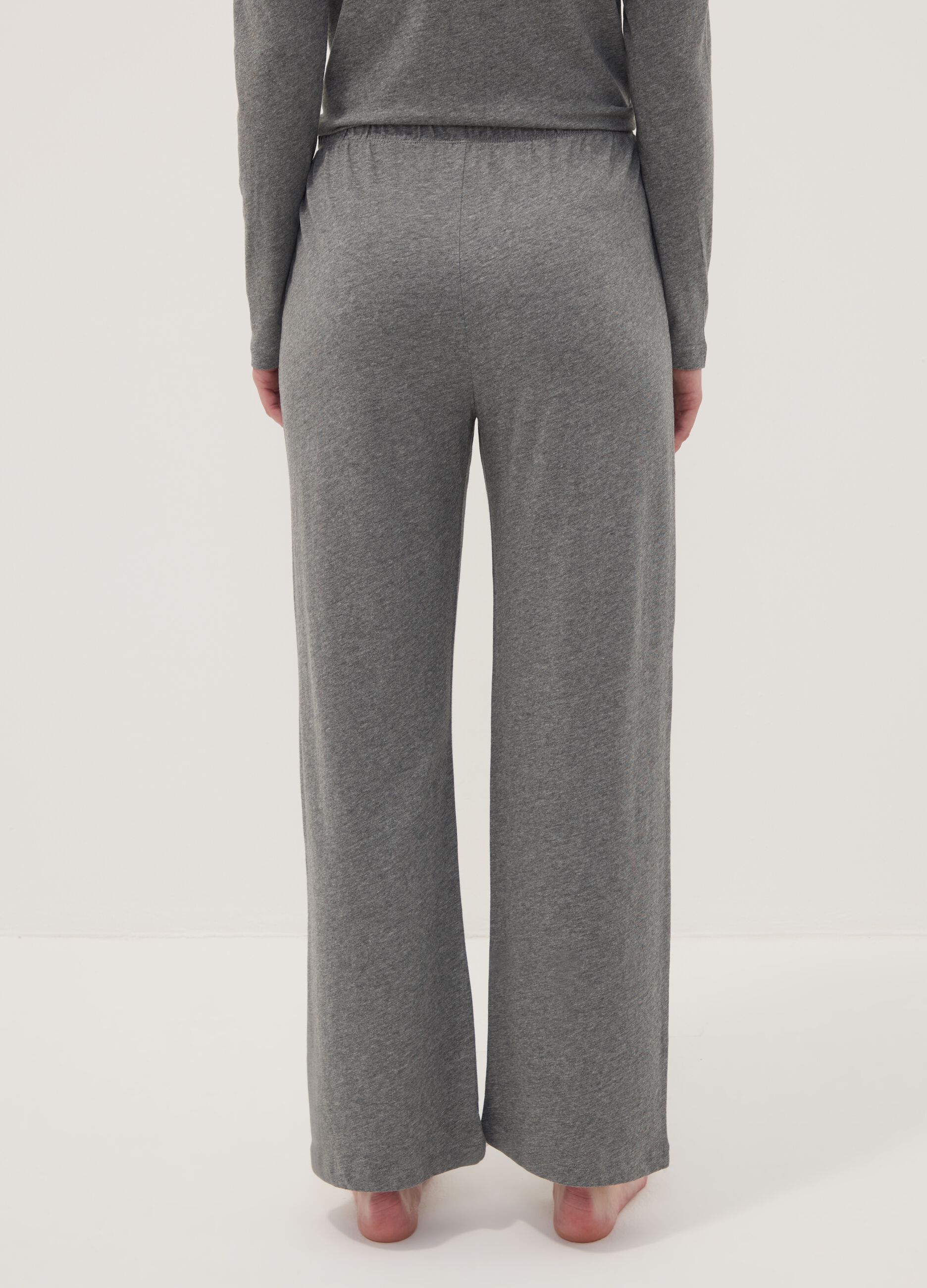 Grey cotton-viscose blend pyjama trousers