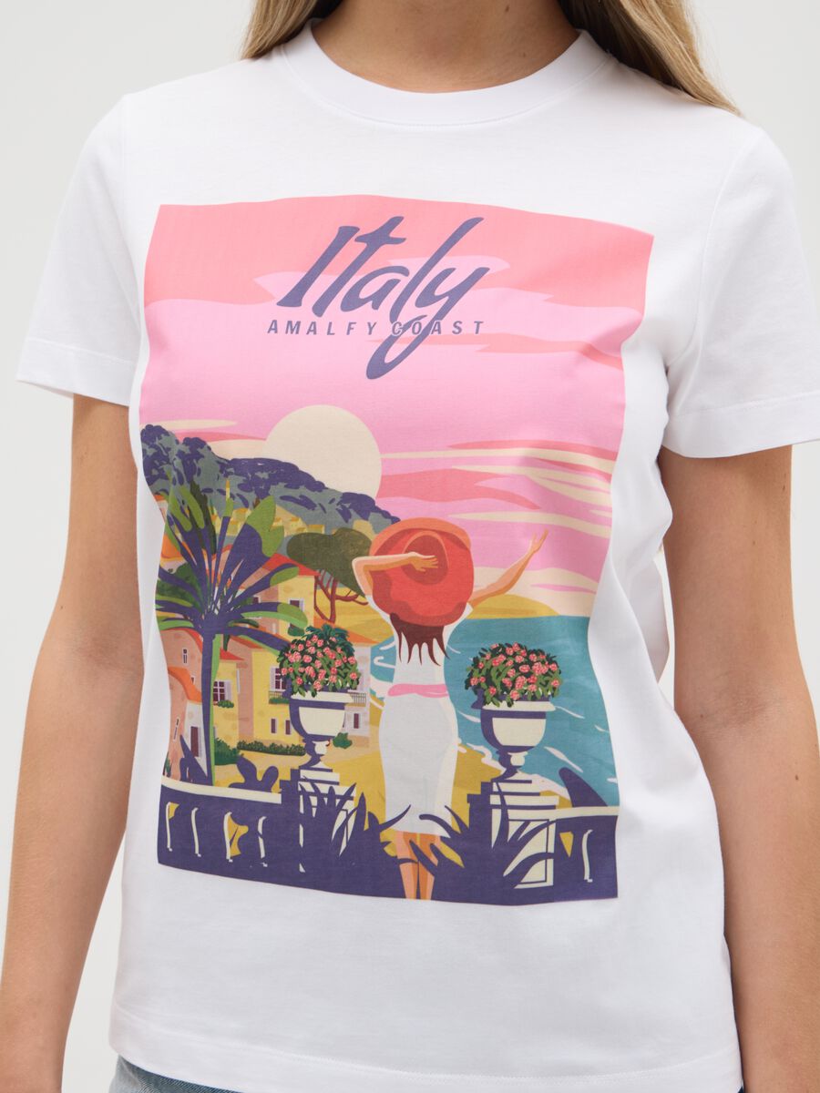 Women's white pure cotton t-shirt regular fit_3