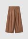 Girls' Brown Pure Cotton Wide Leg Trousers with Bow_4