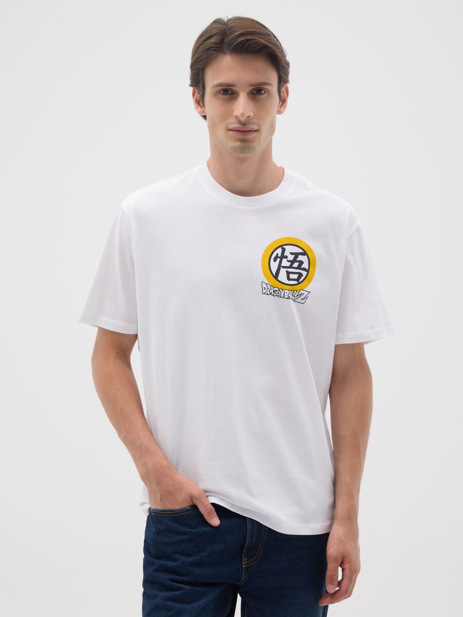 T-shirt in puro cotone bianca relaxed fit con stampa_0