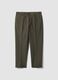 Green pure cotton carrot-fit chino trousers_0