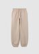 Beige Cotton Blend Regular Fit Trousers_4