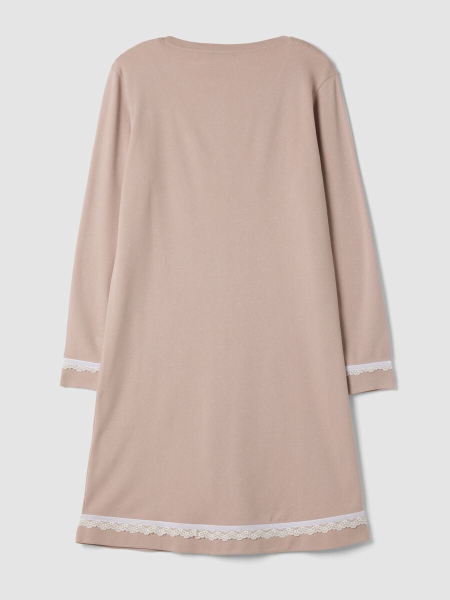 Brown crew-neck nightdress in pure organic cotton_2