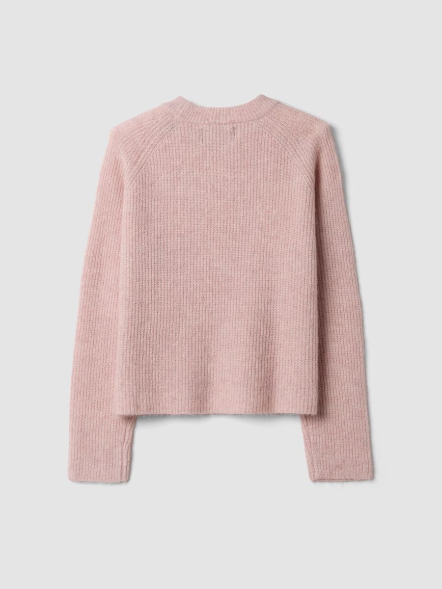 Pink ribbed wool and alpaca crew-neck jumper_2