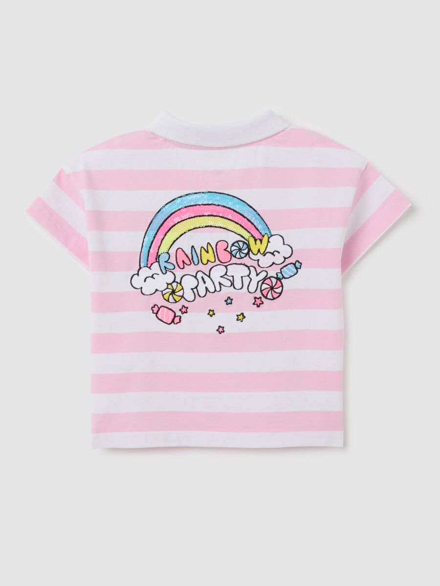 Maglietta cropped da bambina in puro cotone multicolor_1