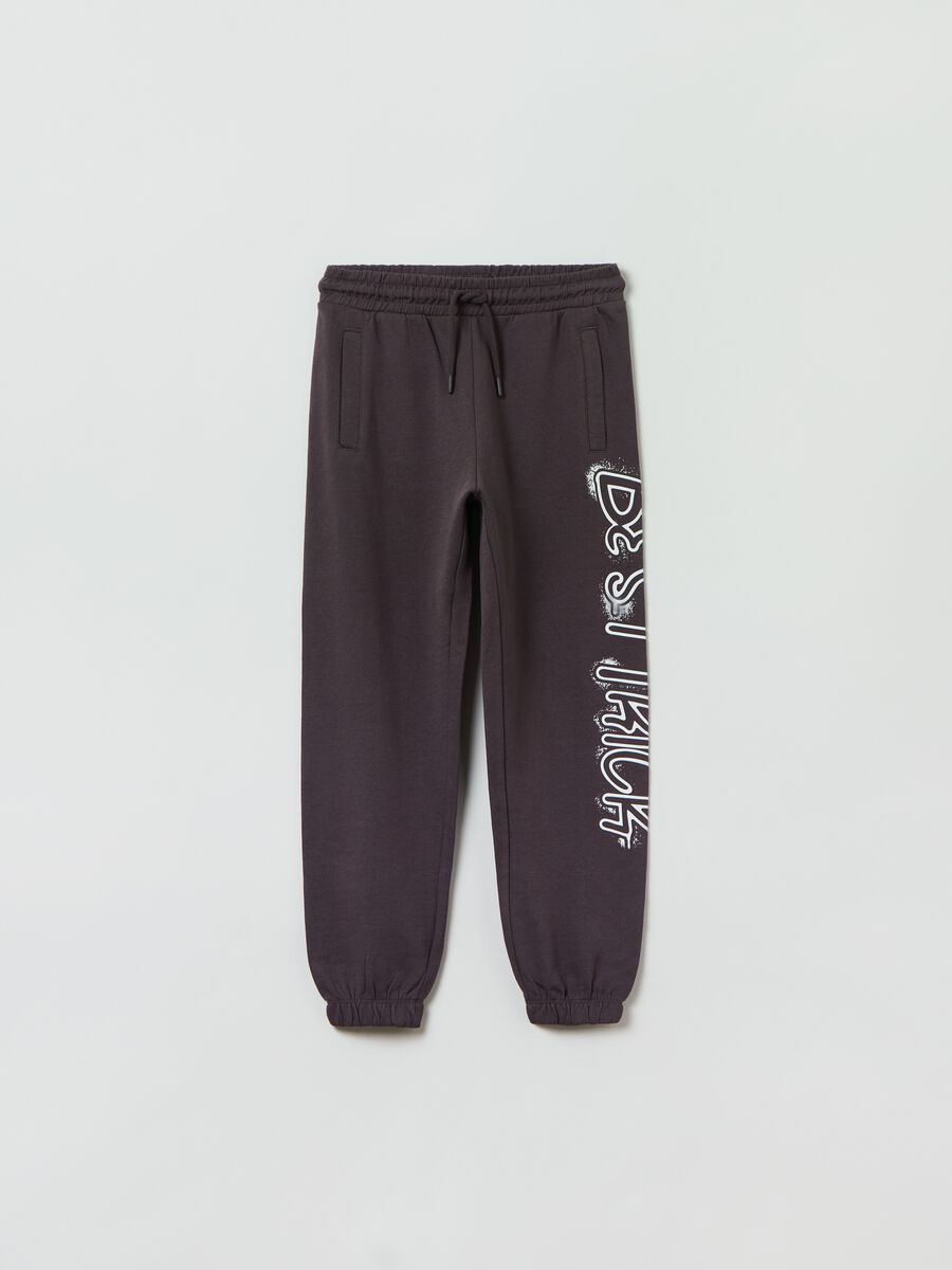 Joggers in felpa con coulisse e stampa _0