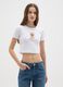 White short-sleeved T-shirt in cotton blend regular fit with print_1