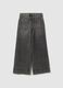 Girl's wide leg black cotton jeans_4