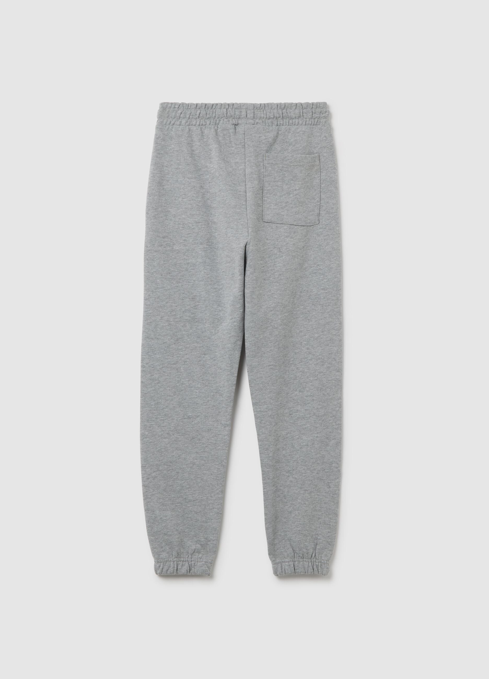 Boy's joggers in grey cotton blend relaxed fit