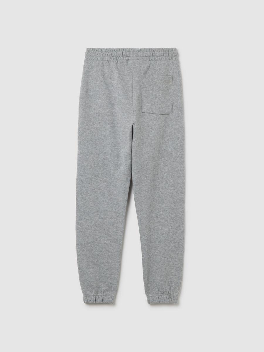 Boy's joggers in grey cotton blend relaxed fit_4
