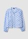 Blue organic cotton shirt with all-over print_4