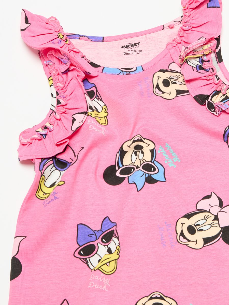 Tank top con rouches stampa Minnie e Paperina_2