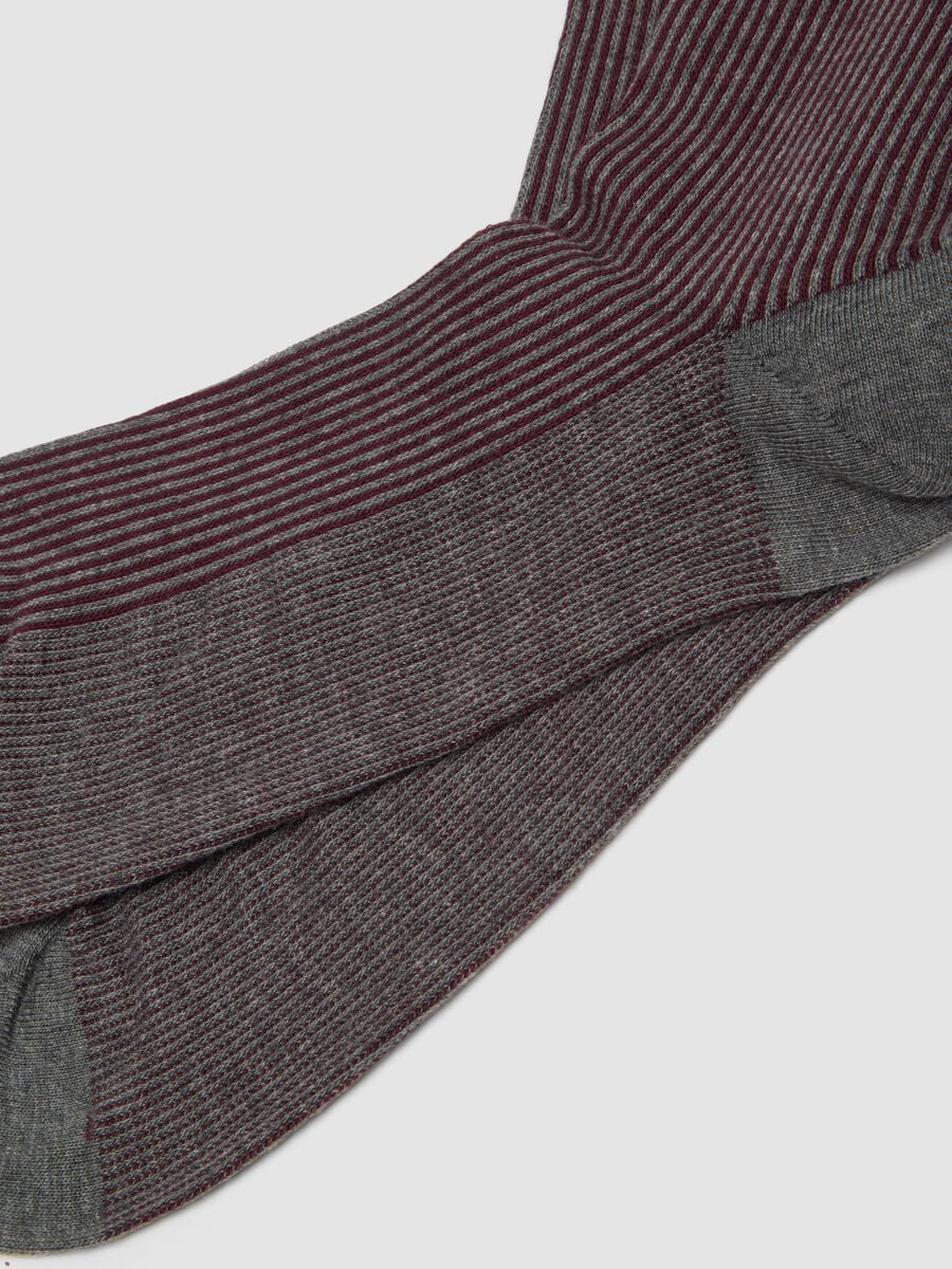 Men&rsquo;s grey marl long socks in stretch cotton_1