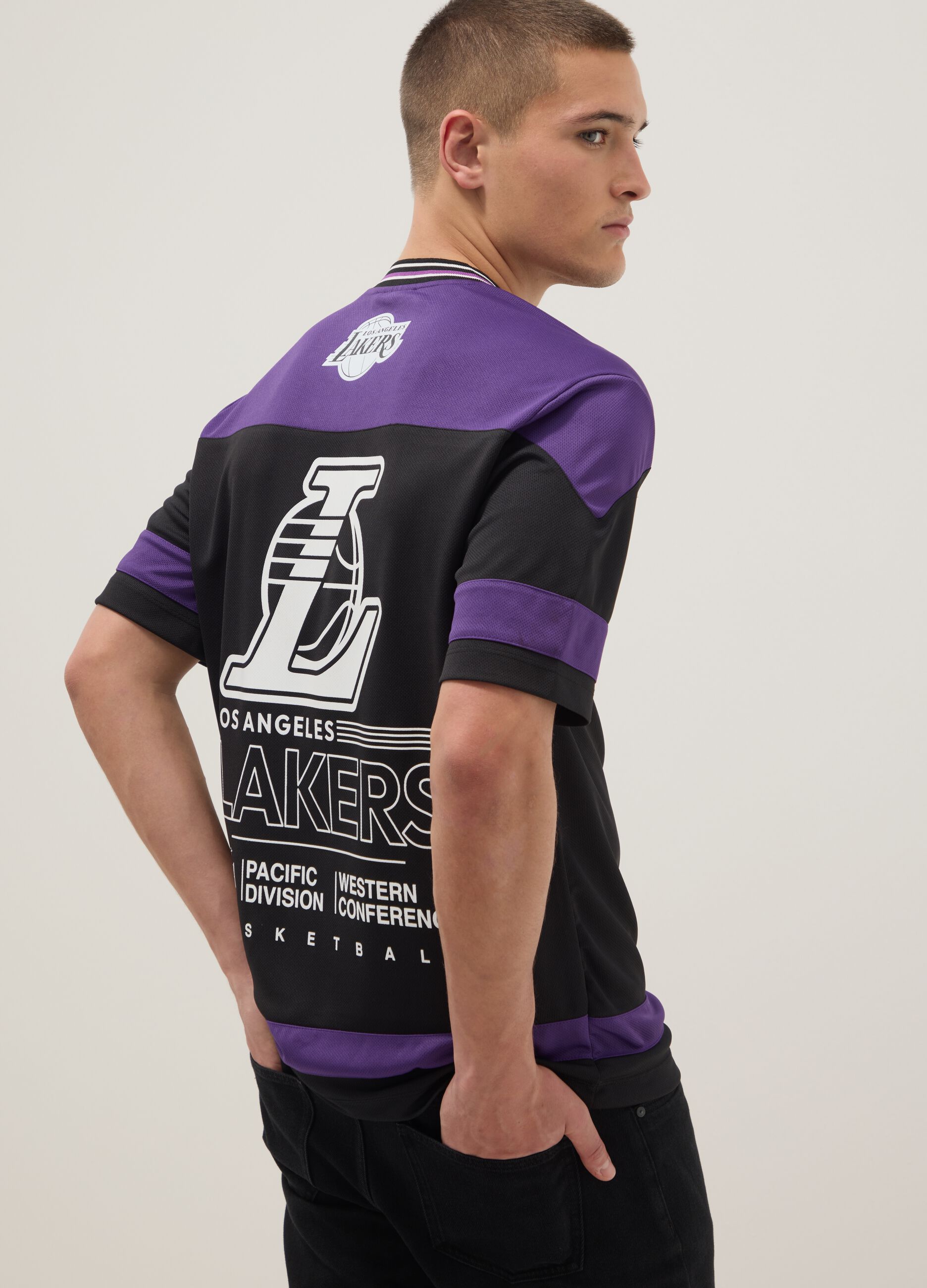 Los Angeles Lakers Regular Fit Multicolour Pure Cotton T-Shirt