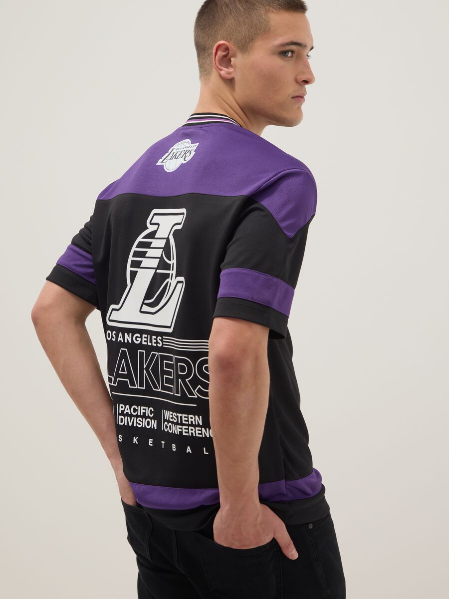 Los Angeles Lakers Regular Fit Multicolour Pure Cotton T-Shirt_0