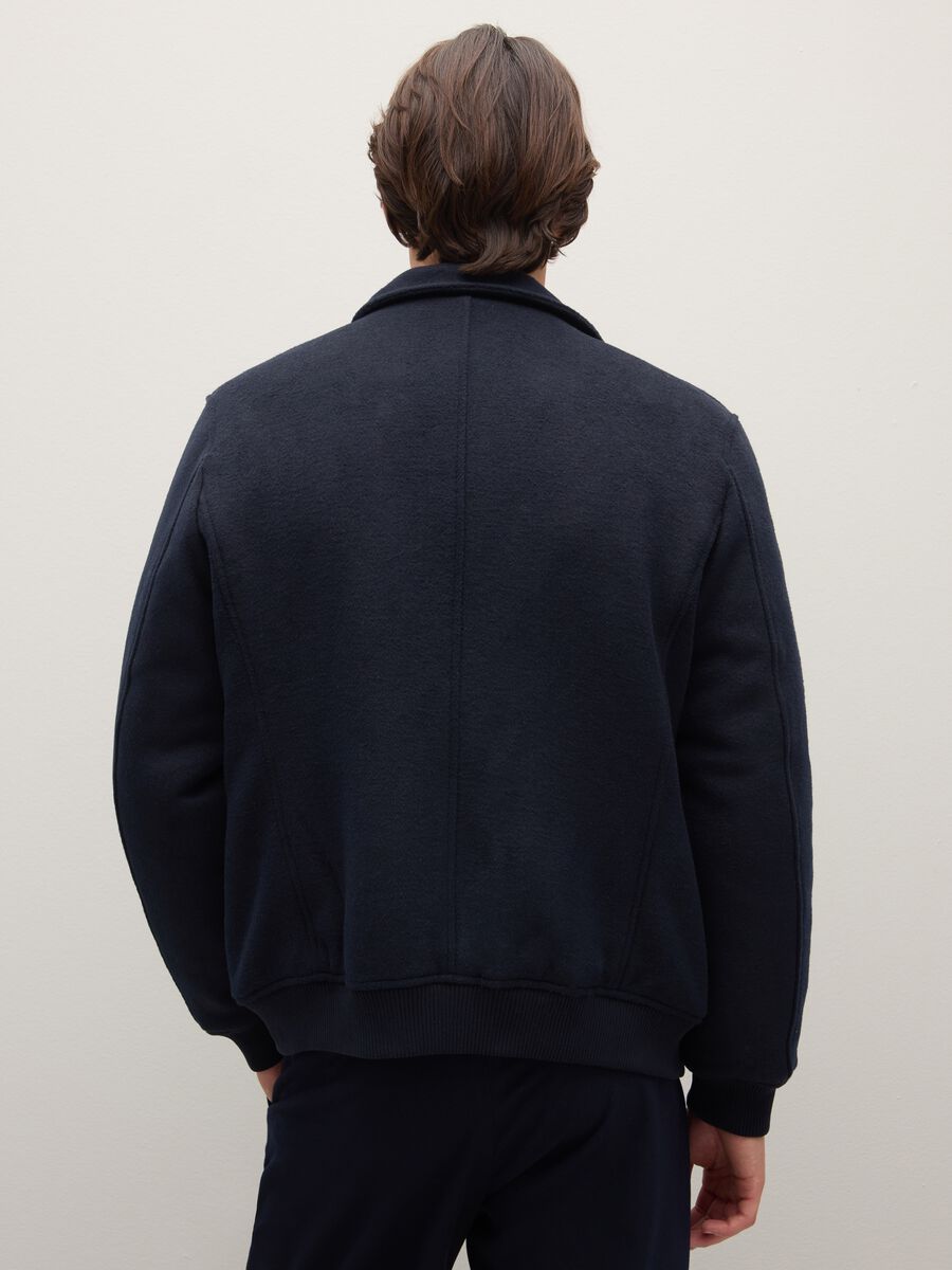 Blue padded jacket in regular fit with zip and buttons_3