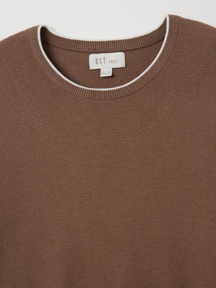 Brown short-sleeve cotton T-shirt_5