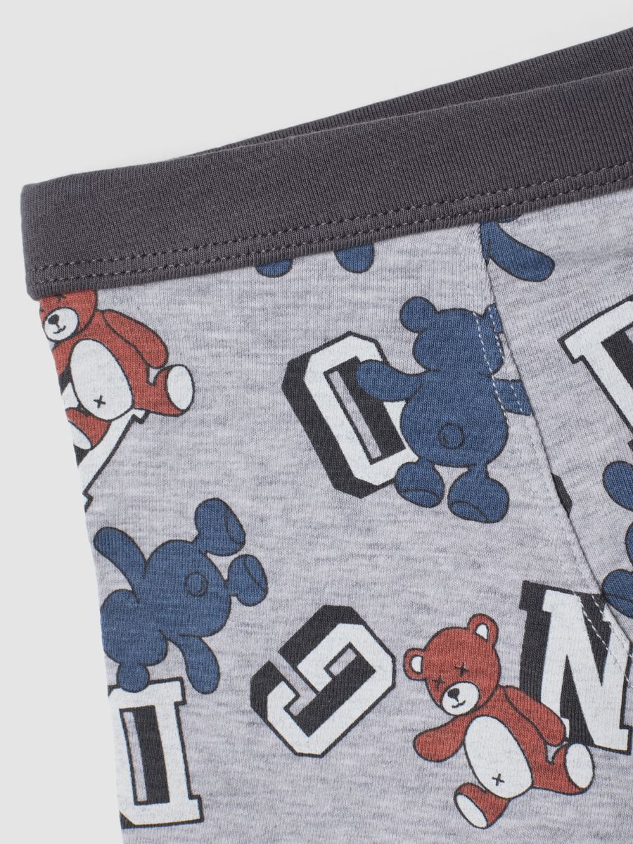 Tripack di boxer midi grigi in cotone organico elasticizzato con fantasia animali_1