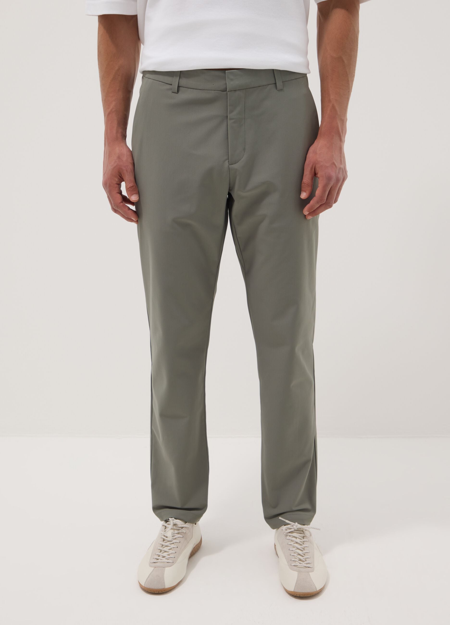 Green regular-fit chino trousers