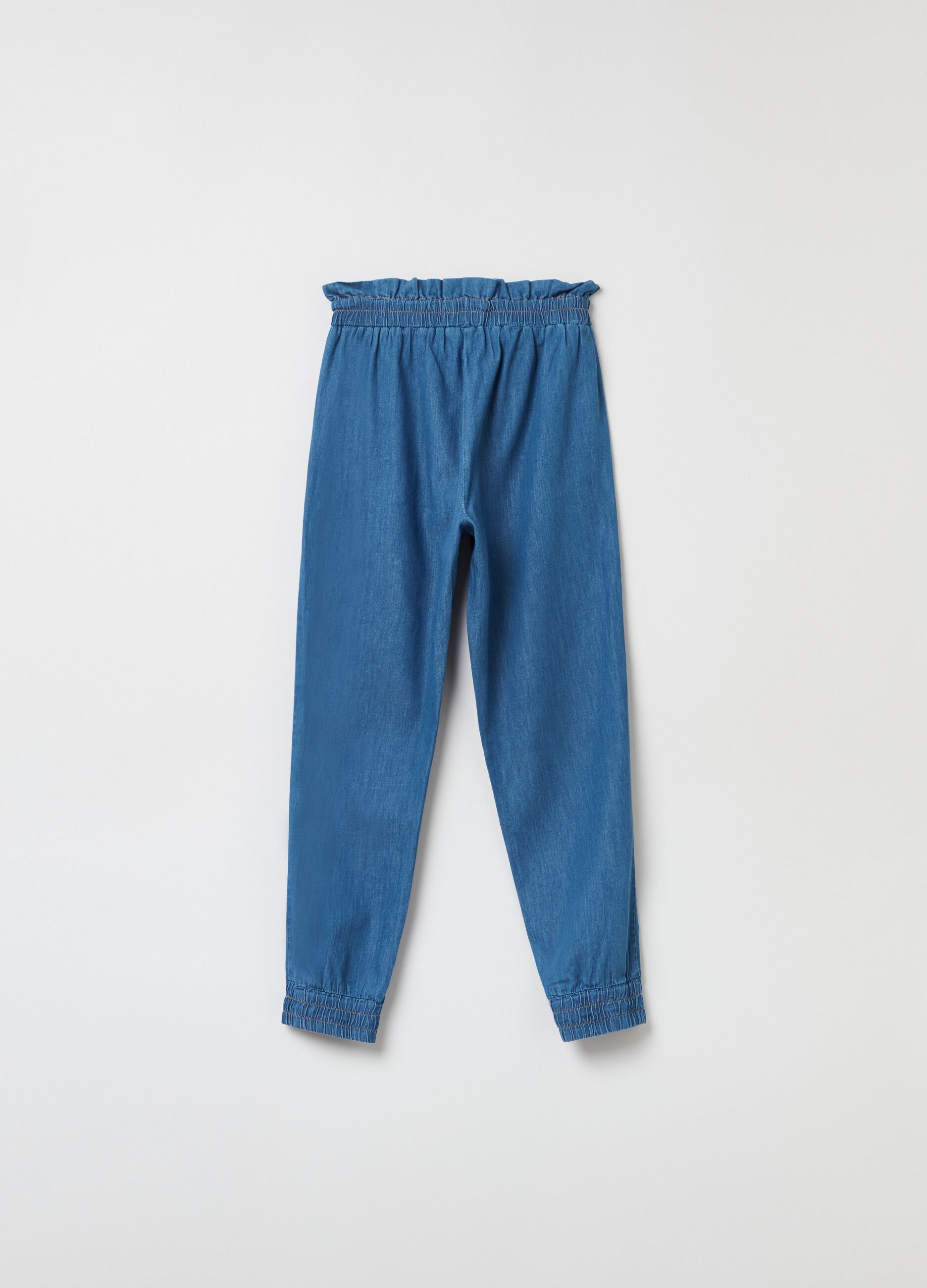 Denim-effect joggers with pockets