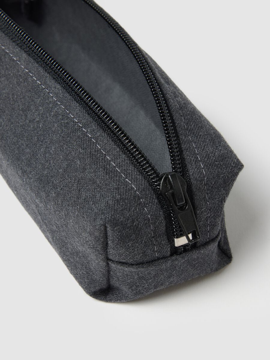 Grey pencil case in pure cotton QUID_2