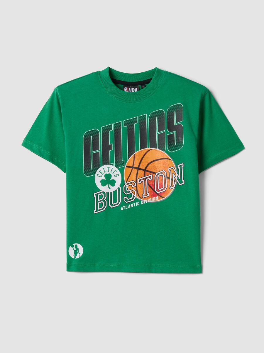 Green pure cotton short-sleeve T-shirt_0