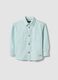 Blue cotton blend oversized fit children's shirt_0
