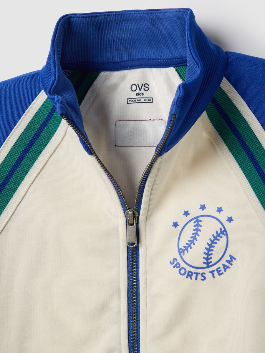 Multicolour cotton blend kids' zip-up sweatshirt_2