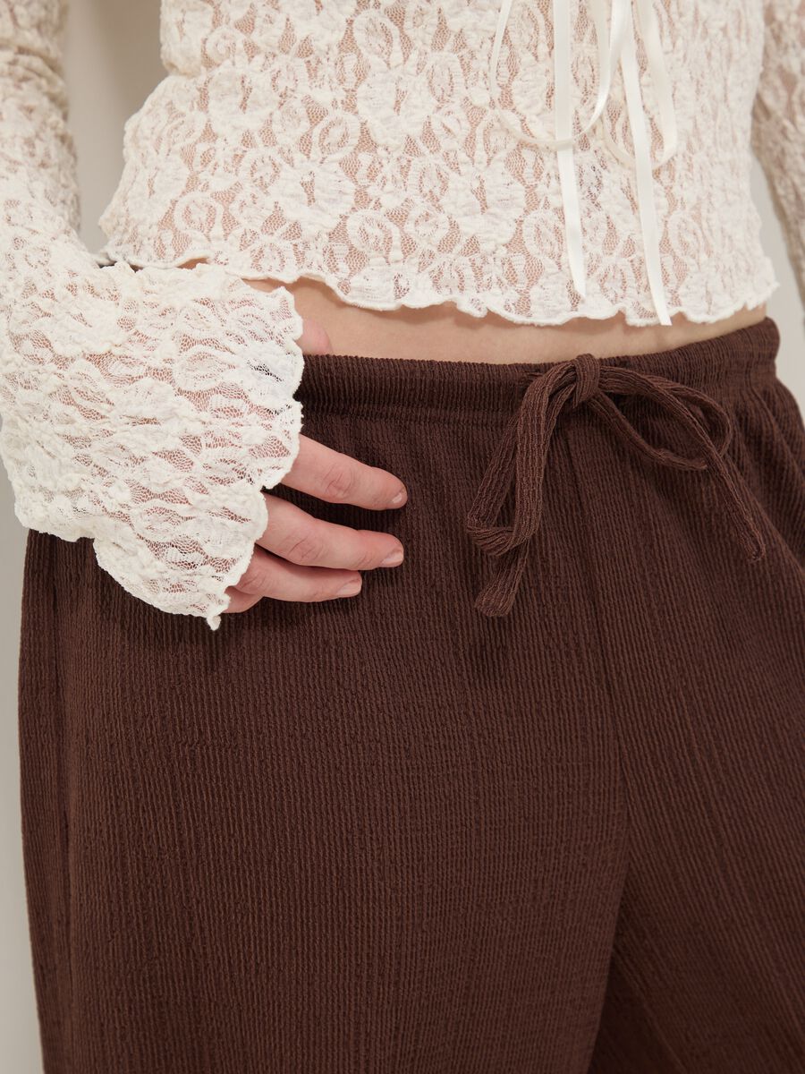 Pantaloni jogger marroni wide leg_3