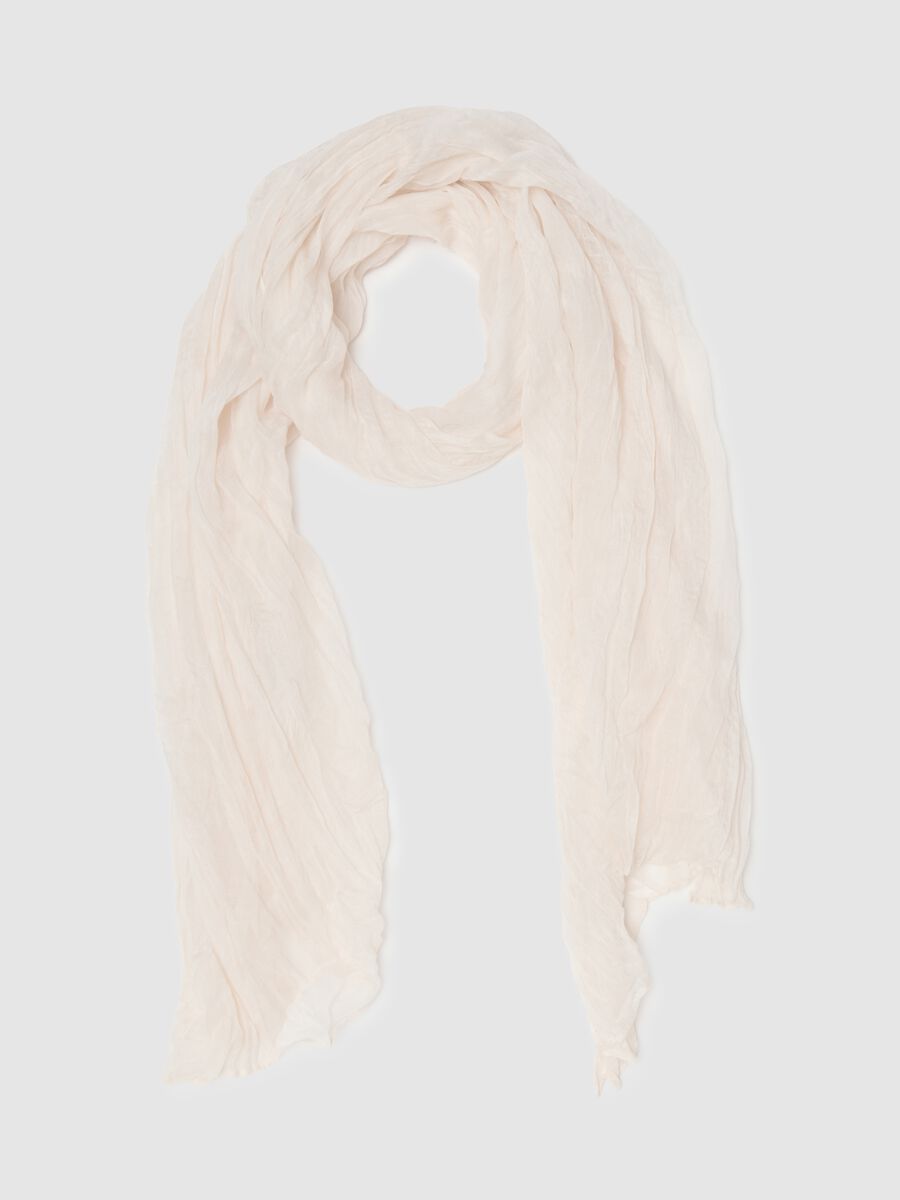Regular fit white lightweight scarf_0