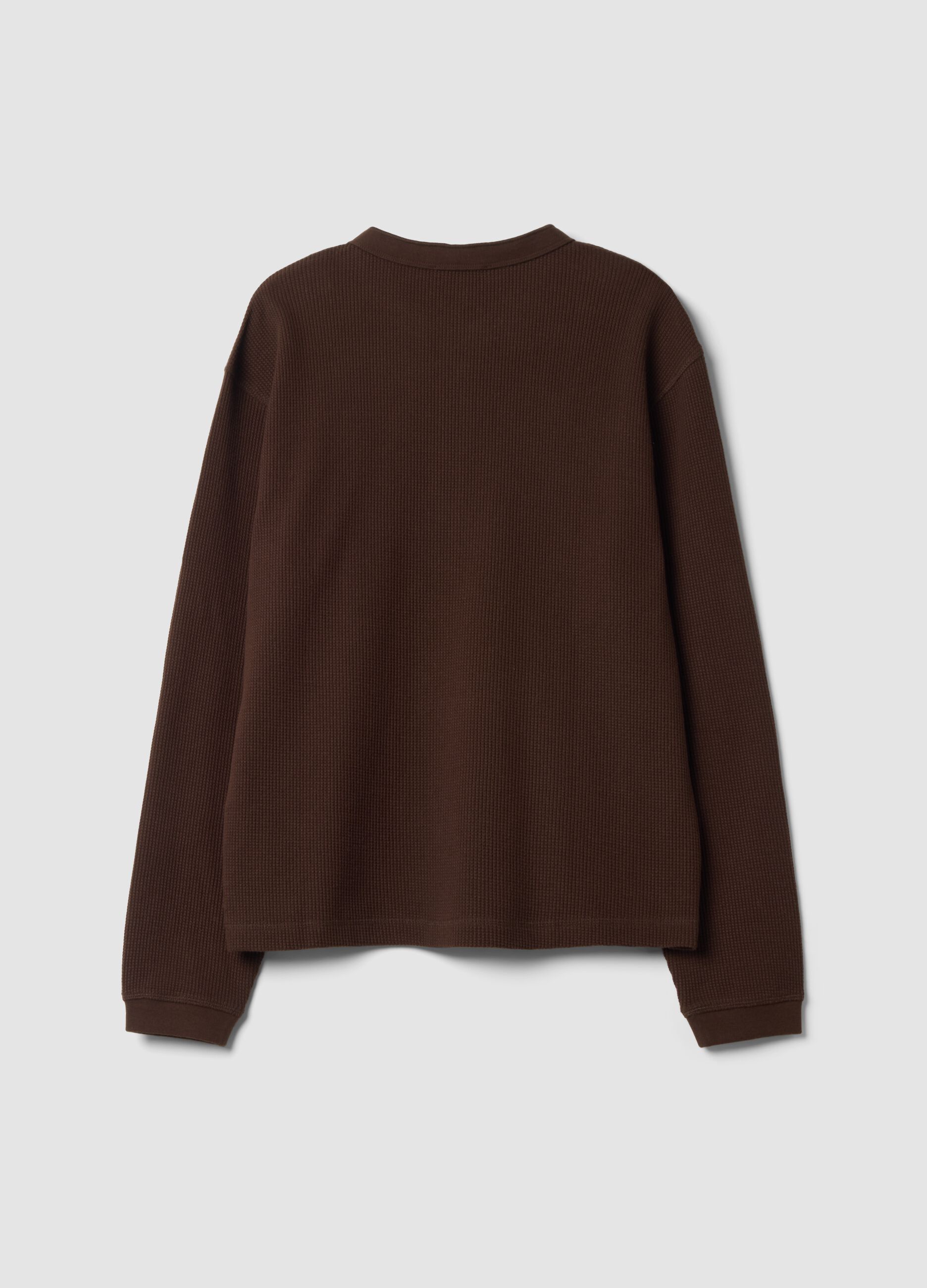 Maglia marrone chiaro girocollo in puro cotone over fit