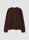 Maglia marrone chiaro girocollo in puro cotone over fit_2