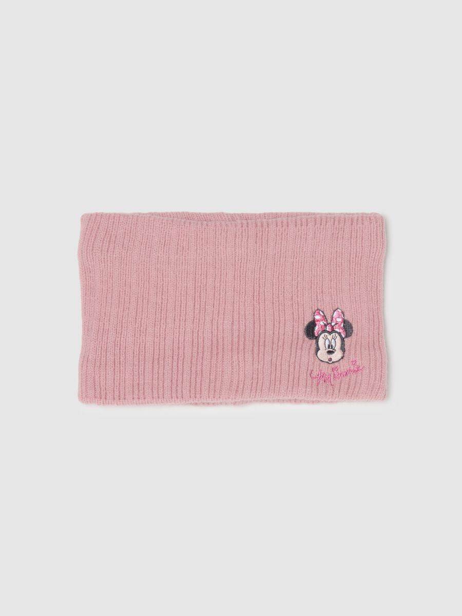 Pink girl's scarf with Disney embroidery_0