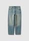 Blue baggy jeans in pure stretch cotton_0