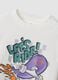 T-shirt bianca in puro cotone a girocollo con stampa skater per bambino_3