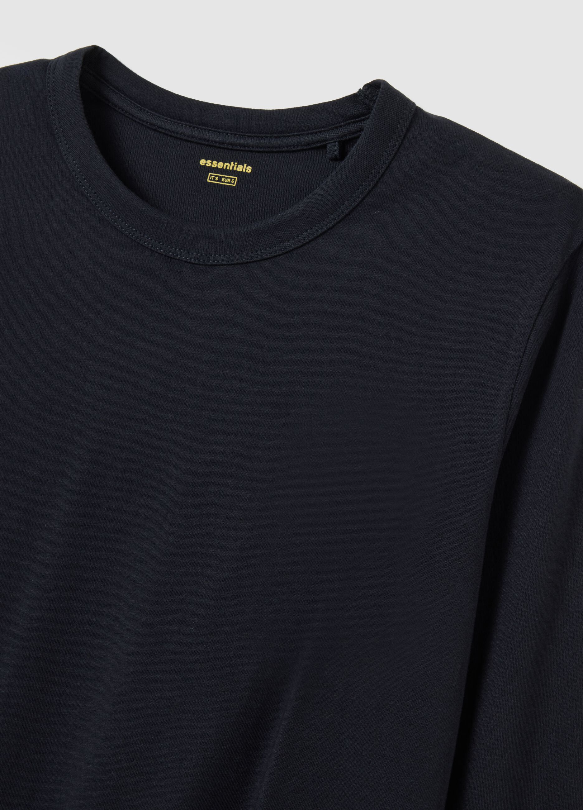 Black pure cotton T-shirt regular fit