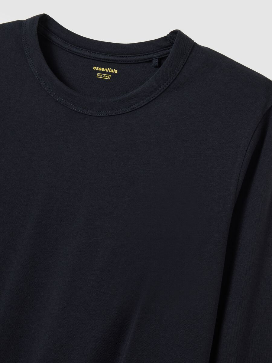 Black pure cotton T-shirt regular fit_5