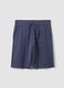 Blue relaxed-fit cotton-blend shorts_4