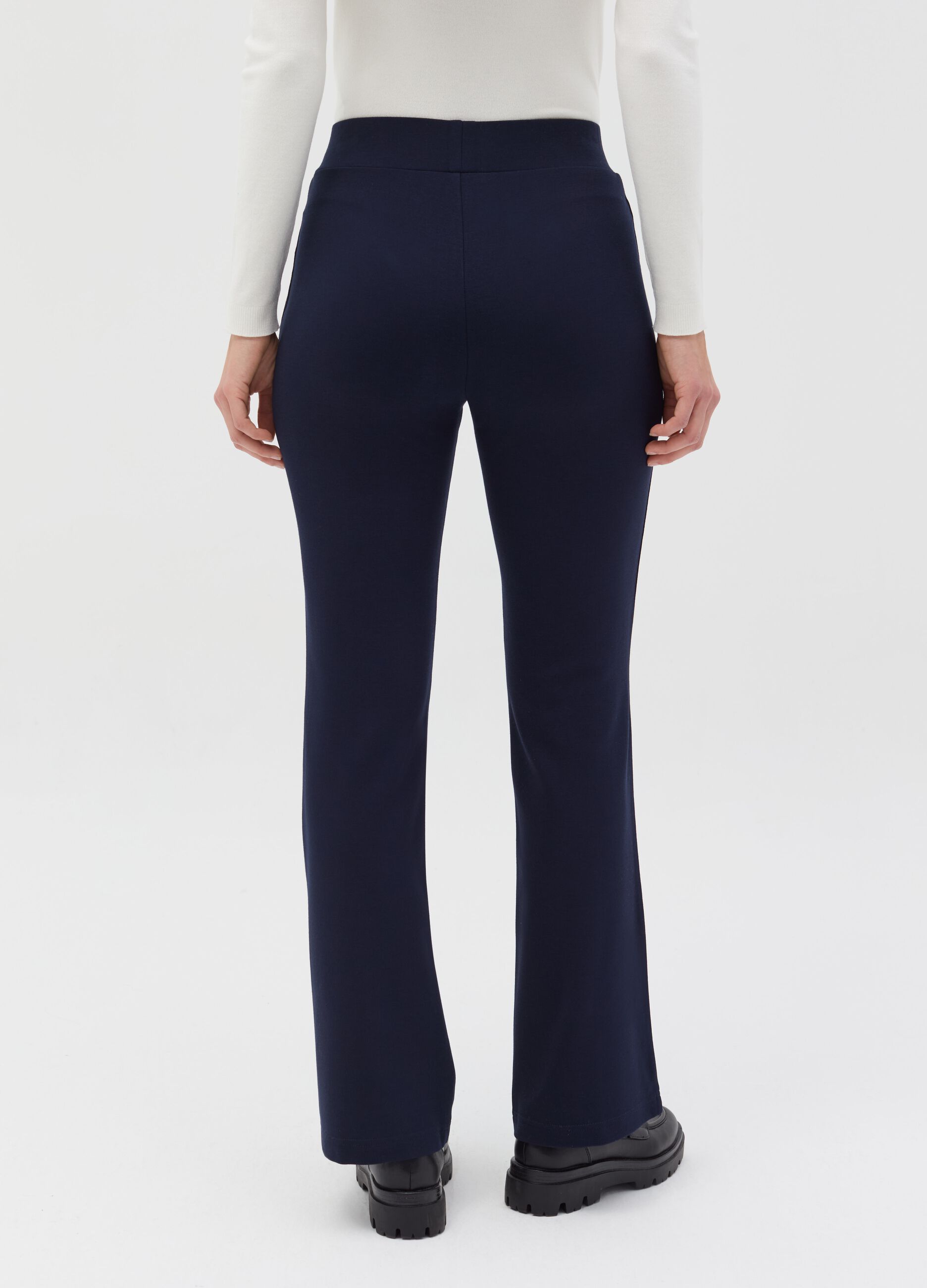 Milano-stitch leggings with raised seams