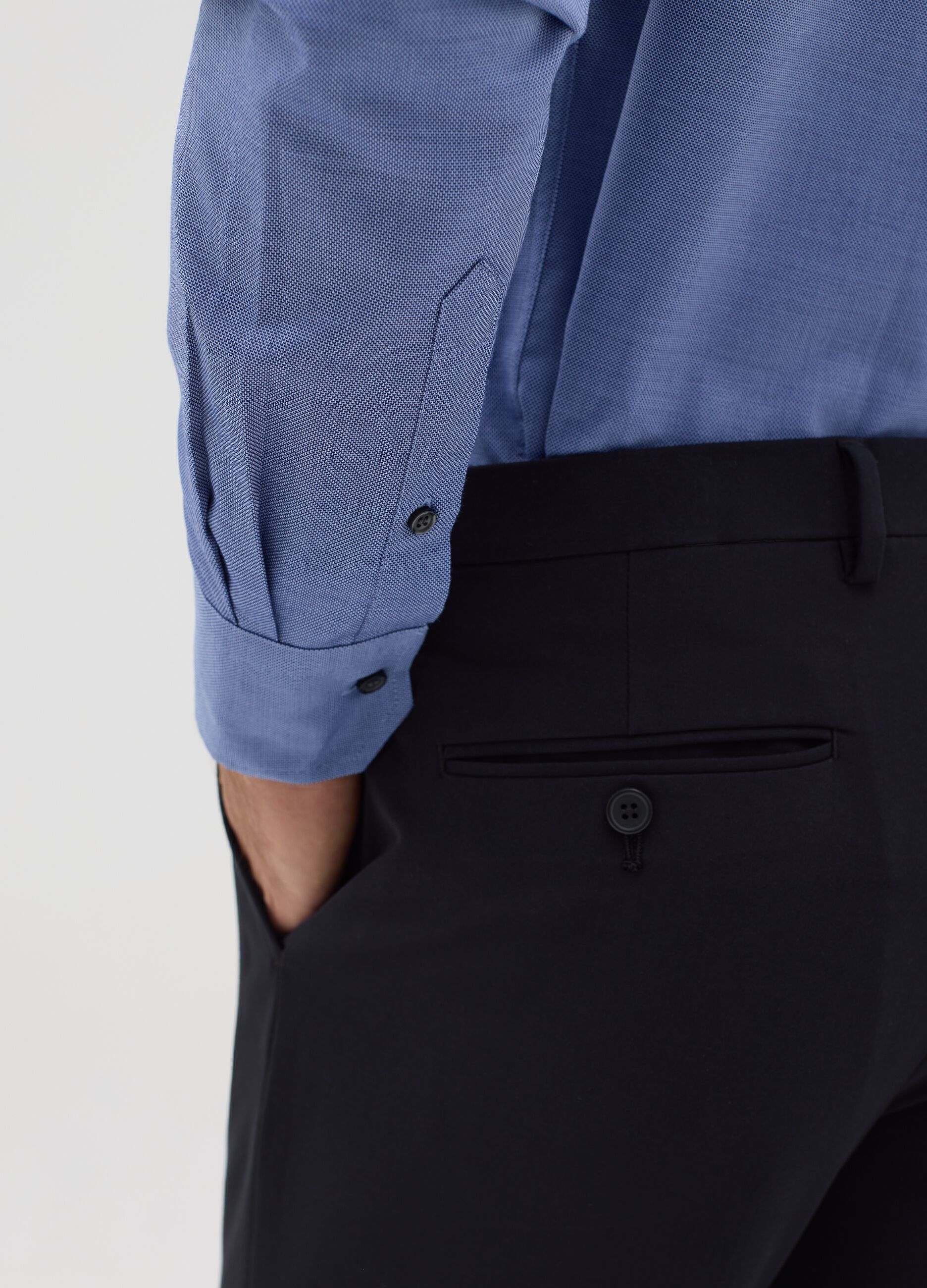 Blue easy-iron regular-fit shirt
