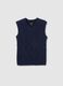 Regular Fit Blue Children's Vest with Knitted Design_3